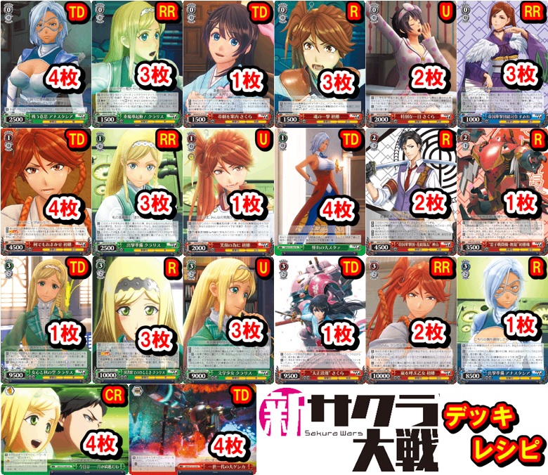 新サクラ大戦 デッキレシピ ヴァイスシュヴァルツ　トライアルデッキ